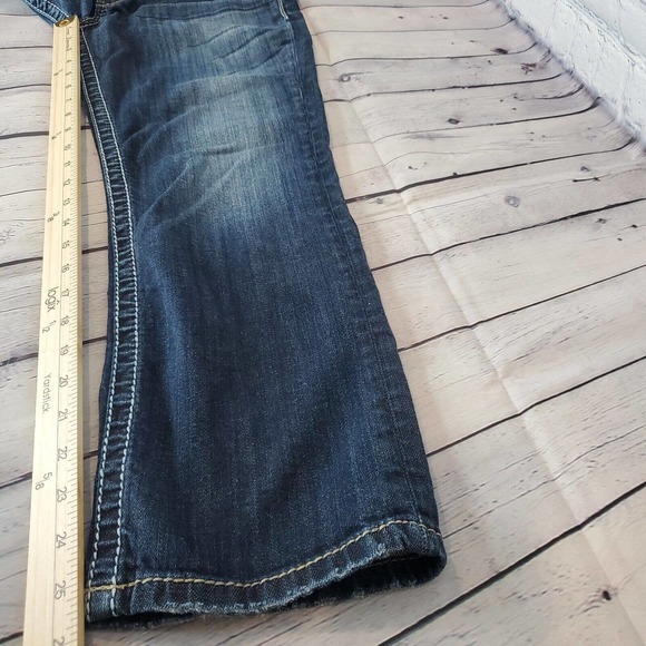 Silver Jeans Santorini Capri Pants Size 29 Blue Denim Stretch Logo Low Rise - Picture 12 of 12